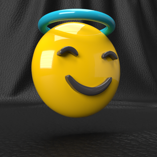 3d emoji visage Icônes v2 n9 art obj émotions souriant 3d print model - Mito3D