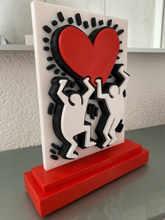 3d cuadro keith haring base amor marco referencia deco pared Arte popular calle 3d print model - Mito3D