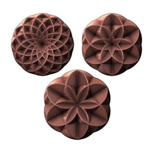 3d geometrical pattern rosettes n04 rosette carving ornament artcam plaster gypsum moldings relief printable chocolat mold pastry abstract carved geometric shape jewelry pendant house wood wooden 3d print model - Mito3D