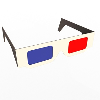 3d glasses sun stereo red blue cinema optics eye vision correction cardboard paper accessory movie pbr diopter lens rim 3d print model - Mito3D