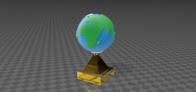 3d globe trofee wereld jasper 3d print model - Mito3D