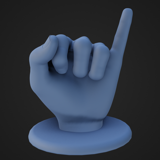 3d hand sign question language signing hearing impaired deaf gesture anatomy symbol fingers talk hands alternative comunication 3d print model - Mito3D