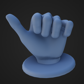 3d mano cartello pollici linguaggio firma udito compromessa sordo gesto anatomia simbolo dita parlare mani alternativa comunicazione 3d print model - Mito3D