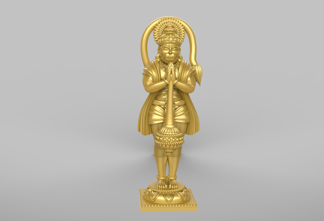 3d hanumanji murti expediente stl canalla plata Hanuman ji joyería joya 3d print model - Mito3D