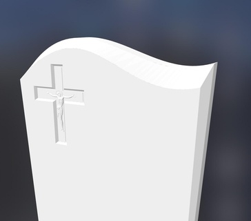 3d headstone model - wave cross tombstone cnc milling stl buy 3d print model - Mito3D