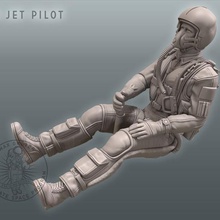 3d jet pilotu sanat figürinler Minyatürler düz aerospace pilot rc insan 3d print model - Mito3D