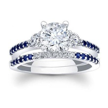 3d jewelry cad design beautiful bridal ring set model stl wedding engagement 3d print model - Mito3D
