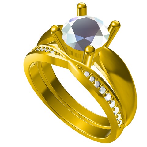 3d de bijoux fichier cao mariée mariage bague réglage modèle stl Cao fiançailles 3D print model - Mito3D
