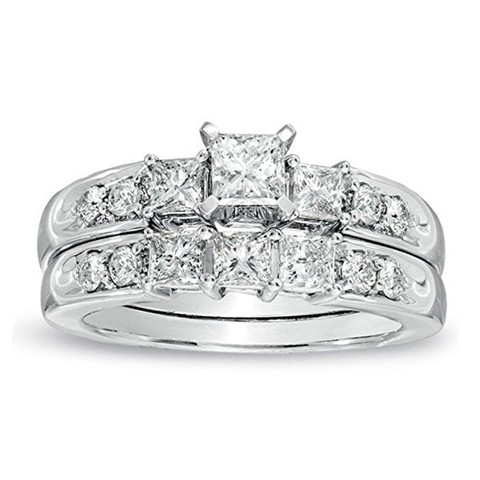 3d jewelry cad file wedding bridal ring set model stl engagement 3D print model - Mito3D