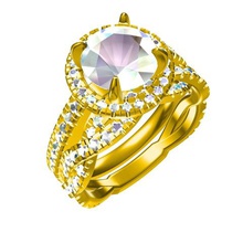 3d jewelry cad file wedding bridal ring set model sale stl engagement 3d print model - Mito3D