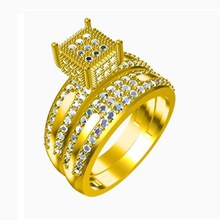 3d gioielli di file cad wedding bridal set anelli modello stl anello nozze Modello fidanzamento 3d print model - Mito3D