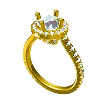 3d jewelry cad model classic design solitaire accents ring stl wedding engagement 3d print model - Mito3D