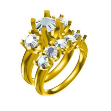 3d gioielli modello cad wedding bridal set di anelli stl anello nozze Modello fidanzamento 3d print model - Mito3D