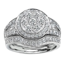 3d jewelry cad model wedding bridal ring set stl engagement 3d print model - Mito3D