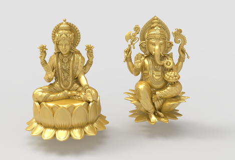 3d lakshmi ganesha sets 002 laxmi conjunto Arquivo cafajeste stl joalheria pingentes 3d print model - Mito3D