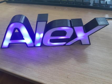 3d light box alex led toys name 3d print model - Mito3D