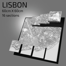 3d Lizbon dijital Dosyalar stl dosya harita Kent Sanat basılı dönüm noktası model ufuk çizgisi mimari 3d print model - Mito3D