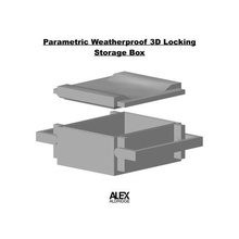 3d Verriegelung Griff wetterfest parametrisch Lager Box 3d print model - Mito3D