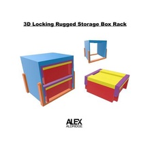 3d locking rugged storage box rack 3d print model - Mito3D