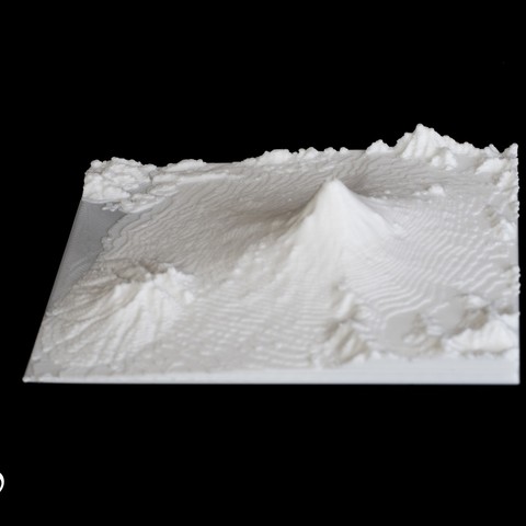 Mapa 3d monte fuji de japón la arquitectura 3dmap geografía topografía montaña el montañismo 3D print model - Mito3D