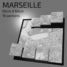 3d marsiglia digitale File stl file carta geografica città arte stampato punto riferimento modello orizzonte architettura 3d print model - Mito3D