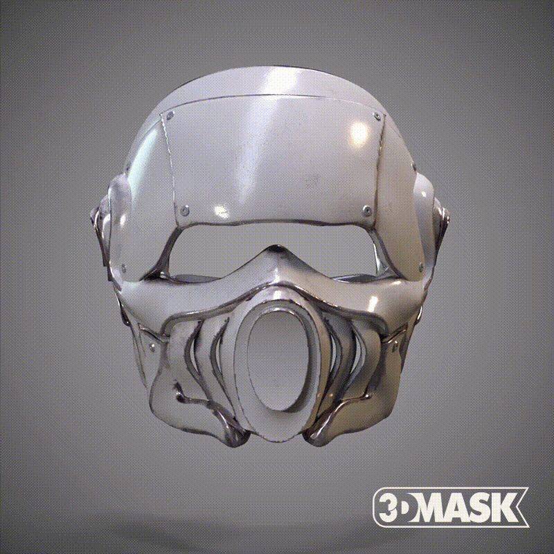 3d mask 004 retro fallout style fashion science fiction cosplay fanart fantasy halloween comic 3D print model - Mito3D