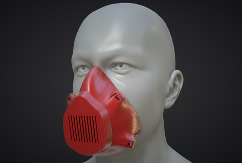 3d mask print virus covid medical lab art toy human head mouth cgi blender 3d print model - Mito3D