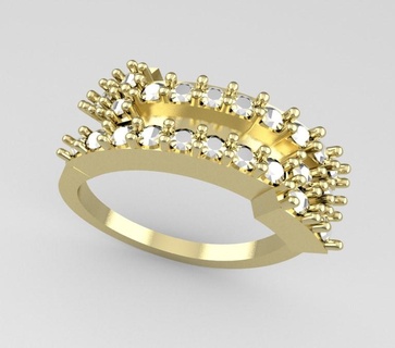 3d modelo encontro anel seta pedras jóia ouro 18k cupido senhora homem 3d print model - Mito3D