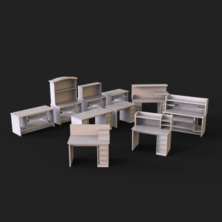 3d model desks architecture houses models beds decoration dioramas 3d print model - Mito3D