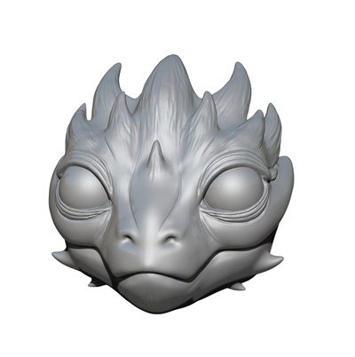 3d modelo dragão cabeça arte bonecos grifo chifres mandíbula fantasia boneca brinquedo pele 3d print model - Mito3D