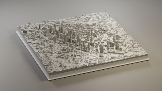 3d modelo angeles California ciudad miniatura Arte paisaje urbano mapa 3d print model - Mito3D