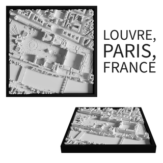 3d model Louvre Paris Kent minyatür Sanat şehir manzarası harita dekor ev 3d print model - Mito3D