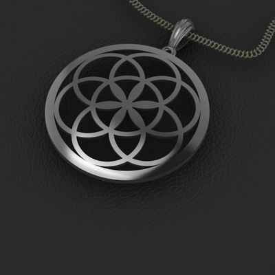 3d model of flower life jewellery necklaces pendant floweroflife geometry 3d print model - Mito3D
