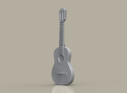3d model İspanyol klasik gitar 3d print model - Mito3D