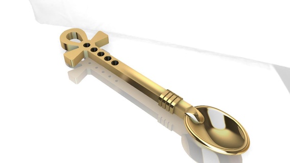 3d model spoon charm said gold 18k jewel 3d print model - Mito3D