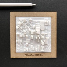 3d modelo stl atlanta enmarcado recuerdo ciudad mapa impresión cnc arquitectura diseño cuadro edificio 3d print model - Mito3D