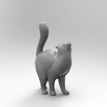 3d modello stl gatto sfregamento figura gatti gattino statuetta arredamento interni 3d print model - Mito3D