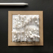 3d Modell stl Chicago gerahmt Souvenir Stadt Karte Drucken cnc Architektur Design Rahmen Gebäude 3d print model - Mito3D