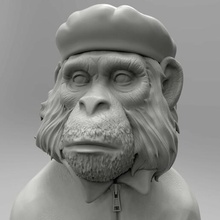 3d model stl figurine monkey viva la evolution statuette decor interior present 3d print model - Mito3D