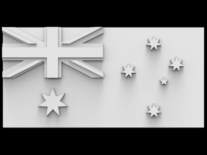 3d model stl file cnc router laser & printer australian flag Art 3d print model - Mito3D