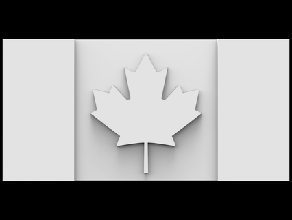 3d modèle stl fichier cnc routeur laser imprimante canadien drapeau art 3d print model - Mito3D