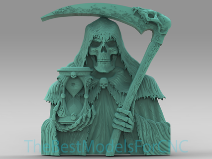 3d model stl file cnc router laser & 3d printer death hourglass Art model death hourglass grim reaper  3d print model - Mito3D