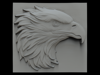 3d model stl file cnc router laser & printer eagle head 1 3d print model - Mito3D
