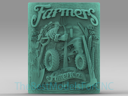 3d model stl file cnc router laser & printer farmers america Art agriculture 3d print model - Mito3D