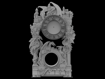 3d model stl file cnc router laser & 3d printer game thrones clock 2 Art game of thrones clock  3d print model - Mito3D