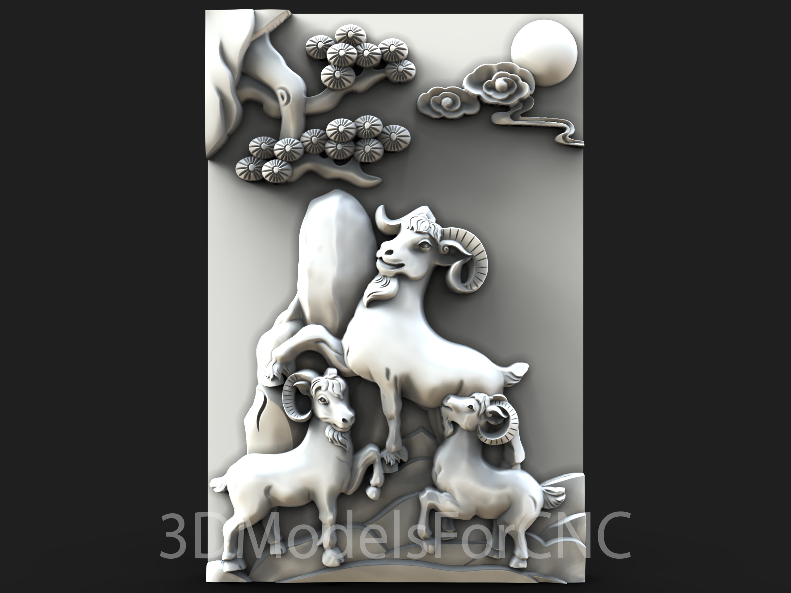3d model stl dosya cnc yönlendirici lazer yazıcı keçiler Sanat hayvanlar keçi dağ 3D print model - Mito3D