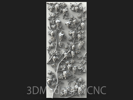 3d modèle stl fichier cnc routeur laser 3d imprimante raisins 5 art modèle arbre raisins branches 3d print model - Mito3D