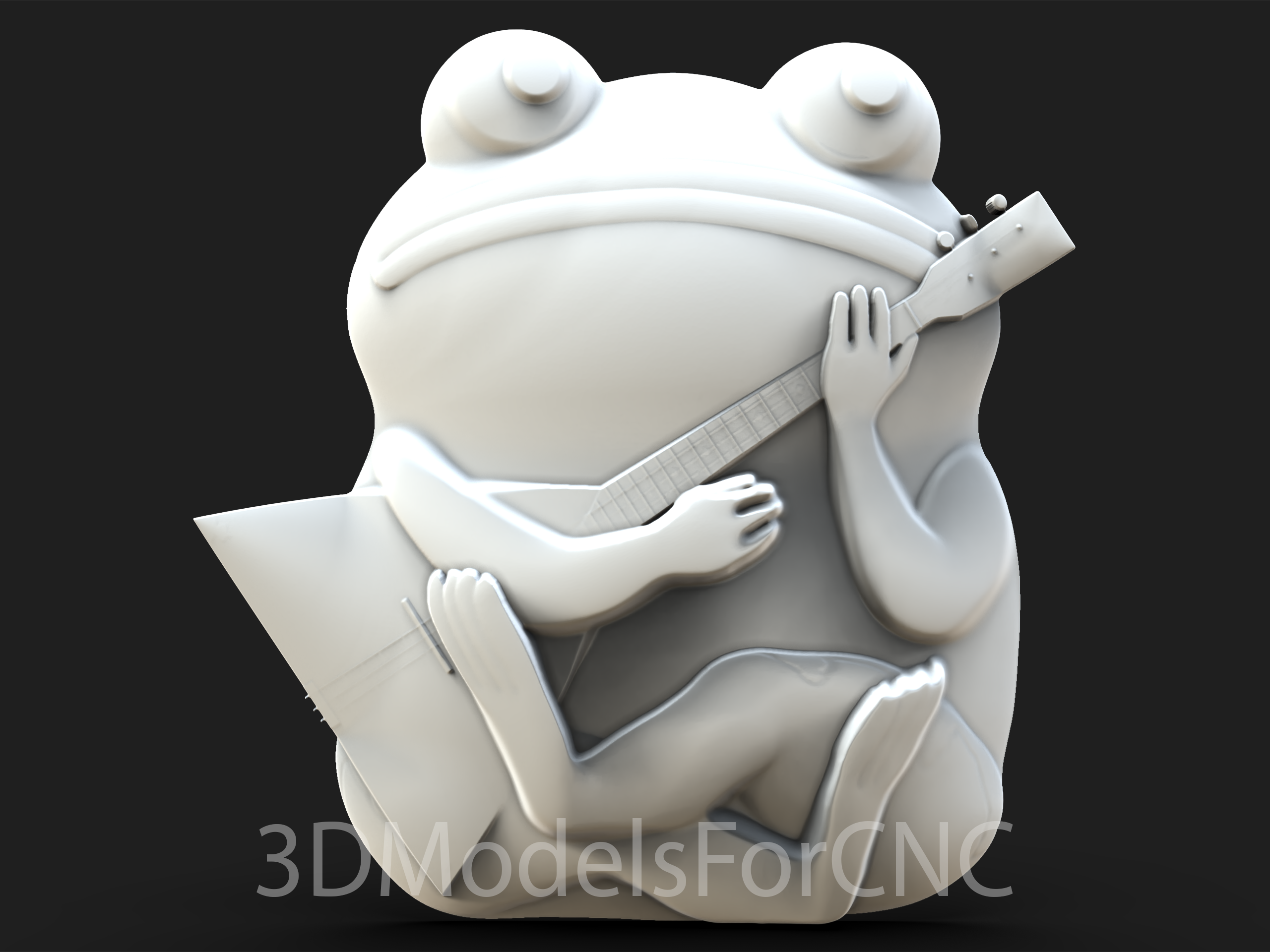 3d model stl file cnc router laser & printer guitarist frog Art animal 3D print model - Mito3D