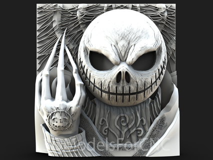 3d modello stl file cnc router laser stampante Halloween 2 arte zucca orrore spaventoso scheletro 3d print model - Mito3D