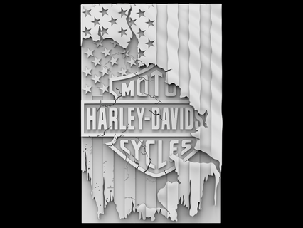 3d model stl dosya cnc yönlendirici lazer 3d yazıcı Harley Davidson Amerika Birleşik Devletleri bayrak Sanat Harley Davidson Amerika Birleşik Devletleri bayrak 3d print model - Mito3D